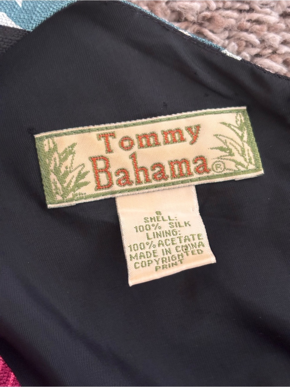 Vintage Tommy Bahama 100% Silk Tropical Hibiscus Maxi Dress Size 8 - Picture 3 of 9
